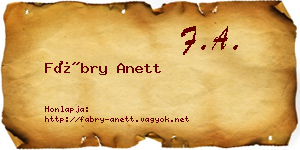 Fábry Anett névjegykártya