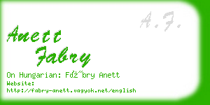 anett fabry business card